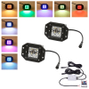 Flush mount 12watts 3&quot; Spot Driving Fog Light Off Road Lights Boat Lights Led Work Light with RGB halo ring Waterproof