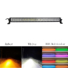 Led light bar 32&quot; 180W Straight White Amber lights LED Lights flashing lights with ColorMorph RGB halo ring wiring harne