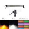 Led light bar 22&quot; 120W Curved White Amber lights LED Lights flashing lights with ColorMorph RGB halo ring wiring harness