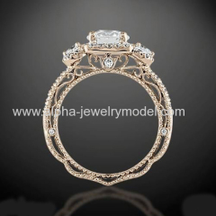 Graciously embossed stunning diamond gold couple diamond wedding rings