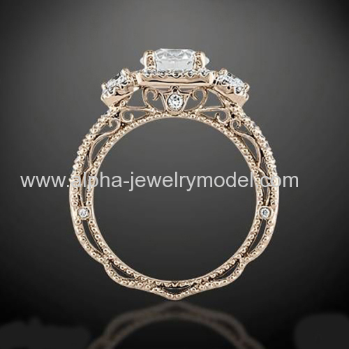 Graciously embossed stunning diamond gold couple diamond wedding rings