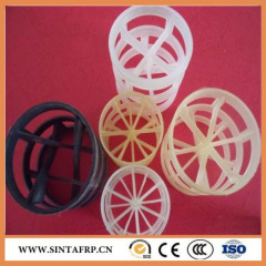 Plastic pall ring for distillation chemical tower fill
