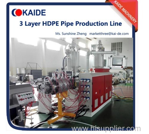 PE irrigation pipe making machine 20-110mm 3 layer high extrusion speed 30-50m/min
