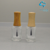 empty 15mm neck glass nail polish bottles packaging with wood brush lids