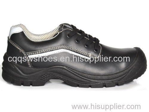 action smooth leather lace-up low-cut safety shoes company/factory