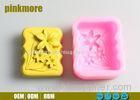 Flower Shaped Rectangle Pink Silicone Cake Baking Mould 8.2*7*3.8cm Non - Toxic