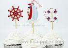 Coated Paper Cake Decorating Items For Kids Party Sea Ship Anchor Style