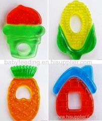 Non Toxic Double Colors Water Filled Baby Teether Infant Teething Toy