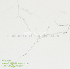 Carrara White Veined Collection Quartz Stone Slab with Veined Movement