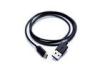 OEM Brands USB Type C Flat Cable Black / White One Meter With Metal Connectors