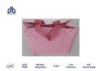 Pink Repeating Heart Polypropylene Shopping Bags Customized Handle For Advertising