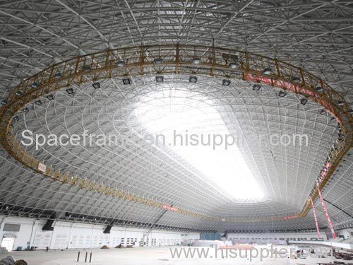 Steel space frame roof of stadium gym