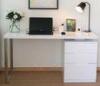 White Corner Computer Desk With Drawers Contemporary Home Office Furniture