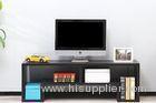 Black Interior Furniture TV Stand Flat Panel PVC Surface With Wood Grain