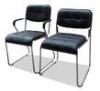 Black Computer Office Furniture Chairs Synthetic Leather Metal Frame Comfortable
