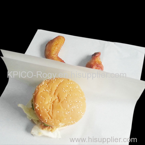White hamburger food packaging paper sheets