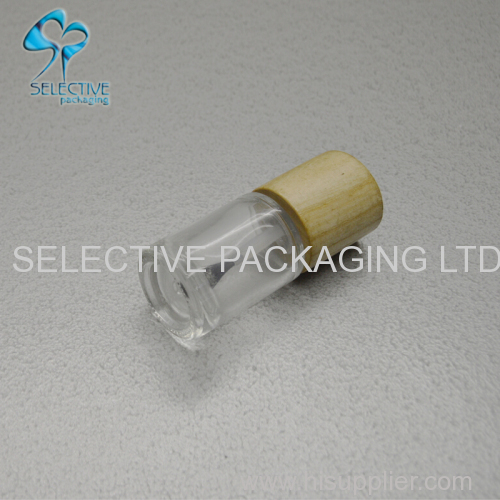 30ml empty printing small glass bottles nail polish bottles packaging with wood brush lids