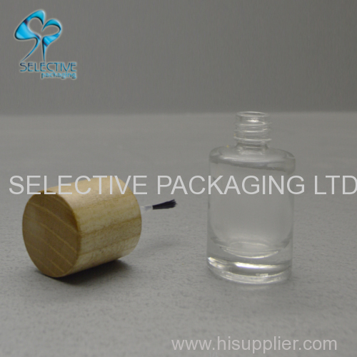 30ml empty printing small glass bottles nail polish bottles packaging with wood brush lids
