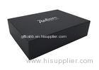 Hotel Black Fancy Paper Rigid Gift Box Silver Stamping Logo With Drawers