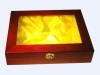 Red Wooden Packing Box With Glass Window
