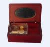 Red Wooden Packing Box With Glass Mirrow Inside