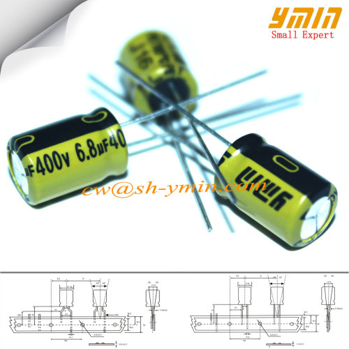 6.8uF 400V 8x11.5mm Capacitors LKM Series 105C 7000 ~ 10000 Hours Radial Electrolytic Capacitors for Electronic Ballasts
