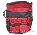 black and red barrel bag