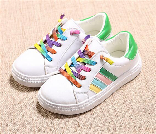 Kids rainbow lace up casual shoes