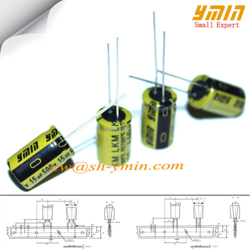15uF 500V 12.5x16mm High Voltage Capacitors LKM Series 105C 7000 ~ 10000 Hours Radial Aluminum Electrolytic Capacitors