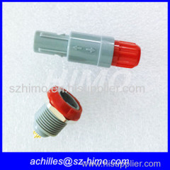 double key 7 pin Lemo plastic push pull connector red grey color