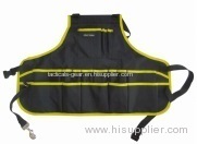 tool apron with many organizer compartments for pens and for convenient storange of tools