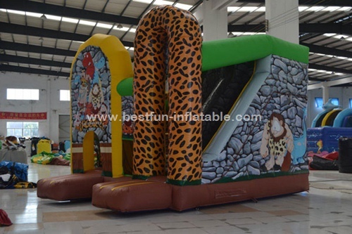 Cheap price stone age inflatable combo slide