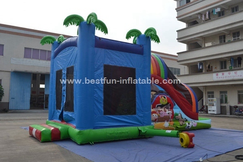 Inflatable farm combo with slide