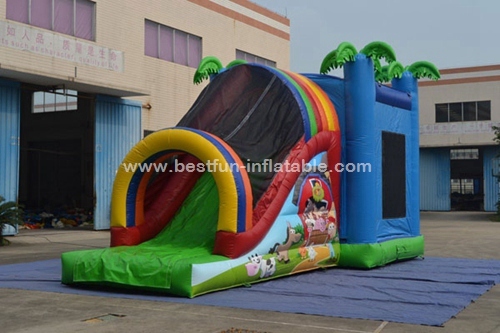 Inflatable farm combo with slide