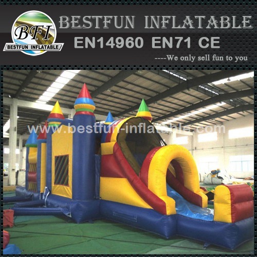 Super Attractive Inflatable bouncy castle with slide