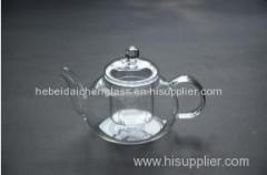 Tableware Handblown 1000ml Transparent Borosilicate Glass Teapot With Infuser