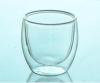 Wholesale Handmade Double Wall Iced Clear Glass Wine Cup
