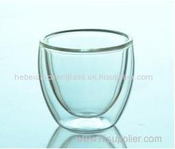 Borosilicate Double wall glass Tea cup with handle