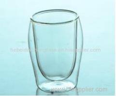High Quality machine blowing clear double wall coffee/tea glass cup