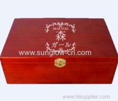 Red Wooden Packing Box With lock