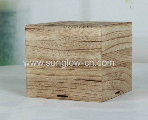 Wooden Storage Box With Burnt Color