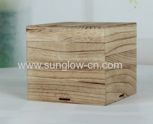 Wooden Storage Box With Burnt Color