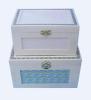Wooden Box With Fabric Upper