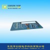 Small membrane front panel with transparent LCD window display
