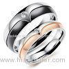 Rose Gold Custom Couple Rings Silver Classical Jewelry Unisex For Lovers