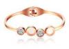 Womens Stainless Steel Bracelets / Rose Gold Bangle Bracelet With Diamond