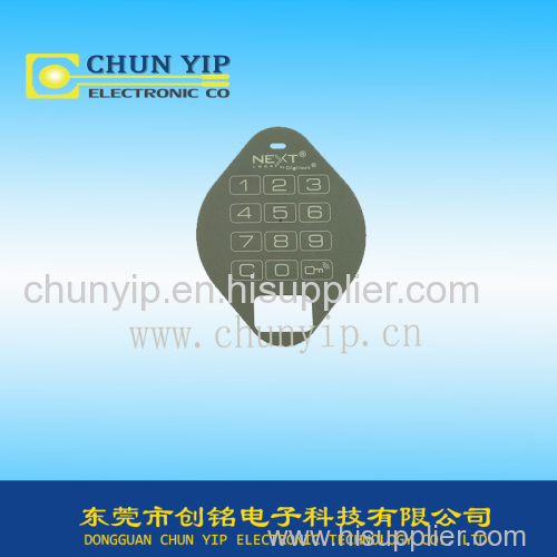 Membrane graphic overlay metal dome switch with sheilding layer