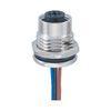Motors Circular Cable Connectors Female A Coding 8 Poles Solder Type Front Mounting