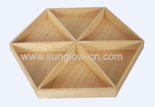 Wooden Tray With 6 Cells