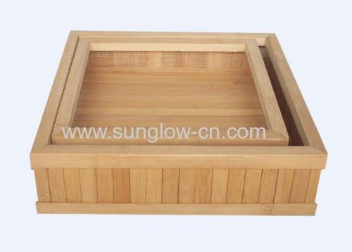 2 Sizes Natural Bamboo Tray